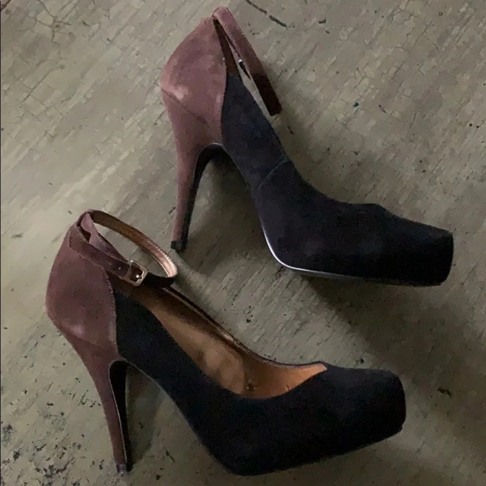 KELLY & katie Cooper Suede Ankle Strap Heels